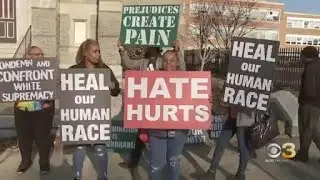 Protesters gather outside St. Hubert's High School after racially-charged video released