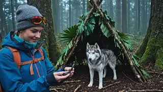 Building Shelter and Finding Water Before the Storm | Forest Survival Under Pressure