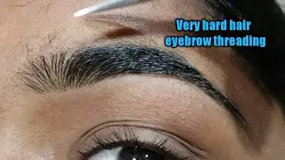 Very hard hair eyebrow threading/perfect eyebrow threading technique