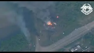 Russian Logistics Fuel Convoy Destroyed by Ukrainian Artillery in the Southeast Near Kharkiv Region
