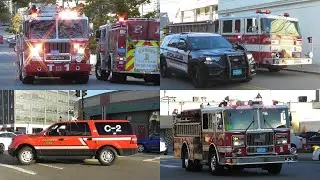 Fire Trucks Responding to Multiple Simultaneous Calls in Waltham, MA - 10/15/2022