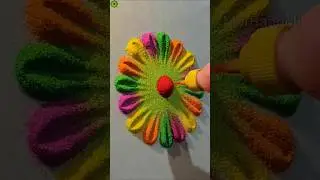 Beautiful and Easy flower Rangoli Designs #shorts #rangolidesigns #diwalirangoli