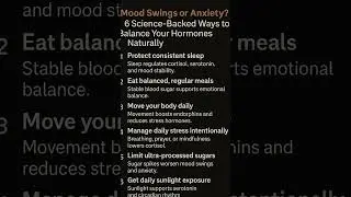 Mood Swings or Anxiety? 6 Ways to Balance Your Hormones for healing #Hormoneheslyh#MentalWellness