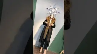 Fur coat, fox fur pie overcome, fox fur collar raccoon fur collar coat, fox fur liner