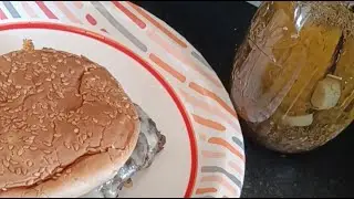 Veggie Burger and Pickles Mukbang