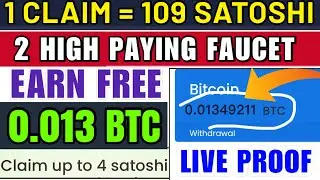 Free bitcoin faucet | 0.013 btc free + live proof | earn free | 2 high paying faucet 2021