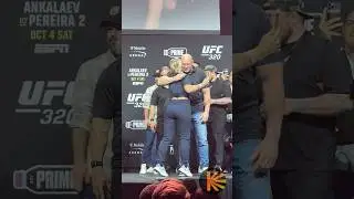 Paige VanZant and Dana White at the UFC 320 ceremonial weigh-ins #ufc #vanzant