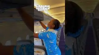 How to stow your bag properly in the overhead bin  #flightattendant #cabincrew #airport #aircraft