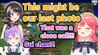Close Call and Last Moments with Subaru, Miko, Suisei, Towa, Aqua in Hololive Minecraft Hardcore