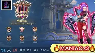 IXIA GOLD LANE GAMEPLAY 🔥 MANIAC x3 | Legendary MVP | MLBB Ranked Match