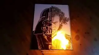 Darth Vader fire art with a SURPRISE reveal ending