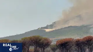 Firefighters battle wildfire in Italy&rsquo;s Vesuvius national park