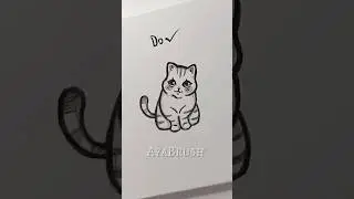 Drawing Easy Cat Tutorial ✏️ #howtodraw #drawing #sketch #tutorials #cat #art #shortsfeed #fypシ゚