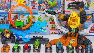 🔥TOY ASMR🔥 104 Mins Hot Wheels Monster Trucks Arena Smashers Mega-Wrex Vs Crushzilla Takedown Set