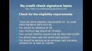 How to apply no credit check signature loan