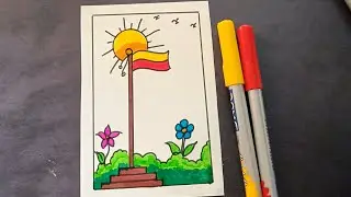 How to Draw Karnataka Flag ✨ easy flag drawing