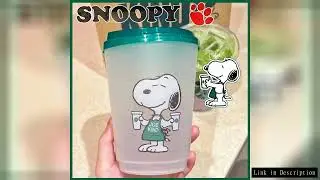 Snoopy Plastic Cup with Lids Summer Ice Water Cups Cartoon Transpare Coffee Smoothie Milkshake Cold