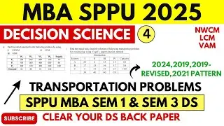 Decision Science - Transportation problem All Imporant Numericals for MBA 1st & 3rd Semester S.P.P.U