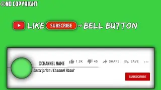 Like Subscribe and bell icon intro for Youtube channel | Green screen intro | No Copyright