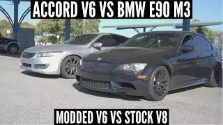 BOLT-ONS ACCORD V6 RACES STOCK BMW E90 M3! | 2008 Honda Accord V6 vs 2011 BMW M3 @abc.garage