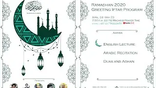 Eng/Arabic-Ramadan 2020-Pre Iftar-Live Broadcasting-Duas & Adhan