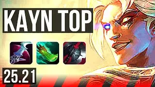 KAYN vs GWEN (TOP) | 9 solo kills, 15/2/5, Dominating | KR Diamond | 25.21