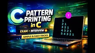 Pattern Printing in C |Pattern - 7| Simple & Easy Tricks 🔥 | Exam & Interview