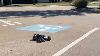 Parking lot cruising with the Traxxas RC car