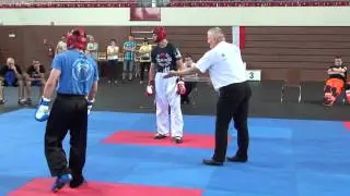 K.Frątczak(ASWZG) vs D.Labryga(Głogów) Mistrzostwa Polski juniorów light contact,Ostrowiec Św. 2014r