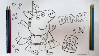 Peppa Pig Coloring with Pencil Colors | Kids Coloring Art | Learn Colours