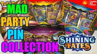 SHINING FATES - Pokemon Cards Opening - Mad Party Pin Collection Opening! Dedenne. #1