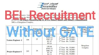 #BEL Recruitment 2021 without GATE | bel engineer latest Recruitment