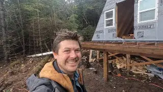 How To Build A Deck - A Frame Cabin Build - Part 1 - Foundation Post and Beam