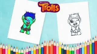 How To Draw Trolls Baby Branch Easy Step by Step For Kids