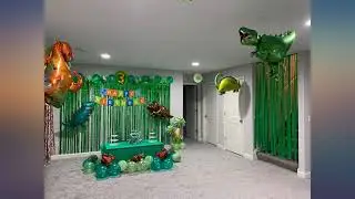 Birthday Party Backdrop Decorations Dinosaur Themed Balloon Party Supplies Backdrop review