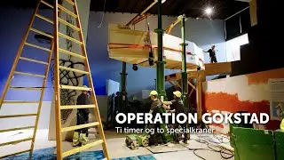 Installation af Gokstadbåden på Moesgaard Museum