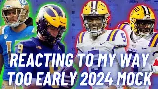 REACTING To My Way Too Early 2024 NFL Mock Draft!!