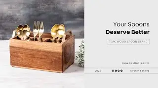 Nestroots Wooden Cutlery Stand | Spoon Stand for Kitchen | Cutlery Holder for Dining Table