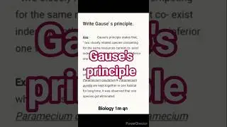 Write Gause's principle # Class-12 biology.
