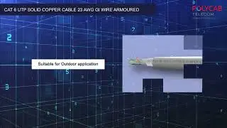 CAT 6 UTP SOLID COPPER CABLE 23 AWG GI WIRE ARMOURED
