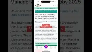 FWO Jobs 2025 &ndash; Apply For Frontier Works Organization Manager & Engineer Jobs 2025 #fwojobs2025