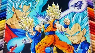 Drawing ALL Fights of GOKU & VEGETA #shorts