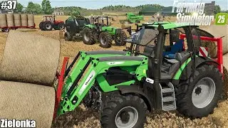 COLLECTING STRAW BALES, HARVESTING WHEAT AND TRANSPORTING GRAIN TO THE FARM SILO│Zielonka│FS 25│37