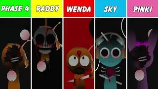 Phase 4 But Everyone Is WENDA Vs SKY Vs PINKI  (Best Mod) In Incredibox Sprunki