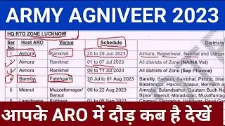 ARMY 2023 | आपके ARO में फिजिकल कब होगा देखें | ARO AGRA | PHYSICAL Date  | LAKSHY TAK