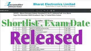 Bel Shortlist , Exam Date Released for Project Engineer-1||