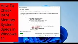 How to Check Windows11 RAM Memory System Specs