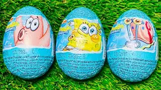 3 Sponge Bob SquarePants Surprise Chocolate Eggs Mystery Figurines