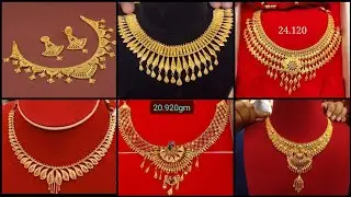 Latest Gold Necklace Designs Choker Pattern/Latest Gold Short Necklace Set