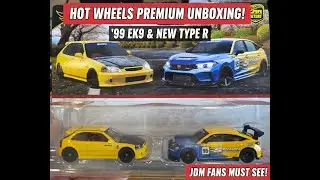Hot Wheels Premium Unboxing: '99 Honda Civic Type R (EK9) & New Civic Type R |  Review & Comparison